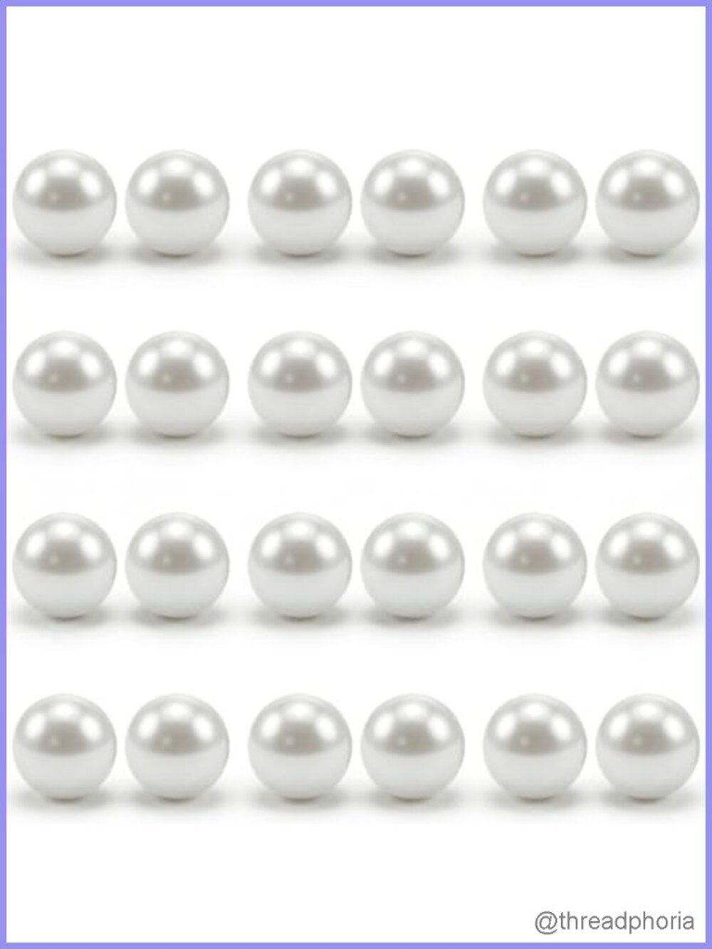 12 Pairs Imitation Pearl Stud Earrings Set Stainless Steel Push Back